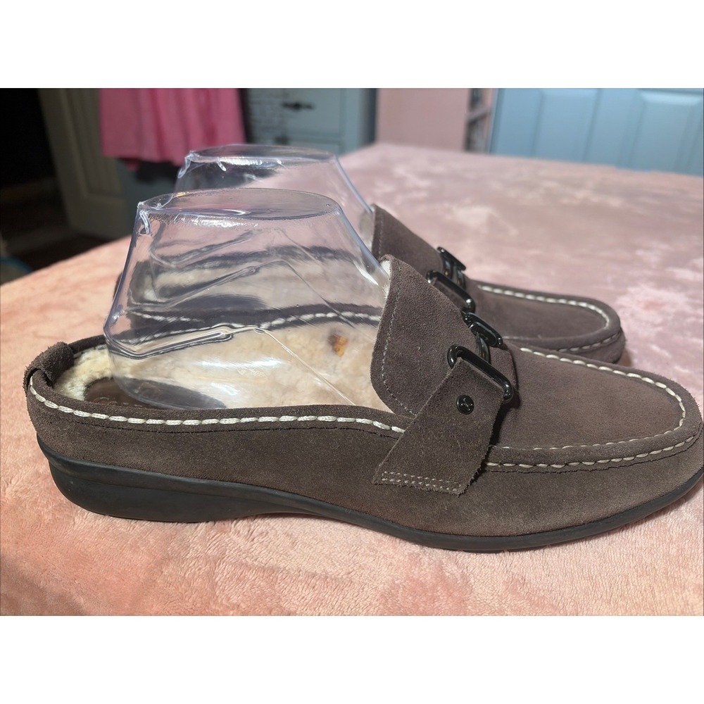 Cole Haan Brown Women's Shearling lined Buckled Loafers Sz 10 B.